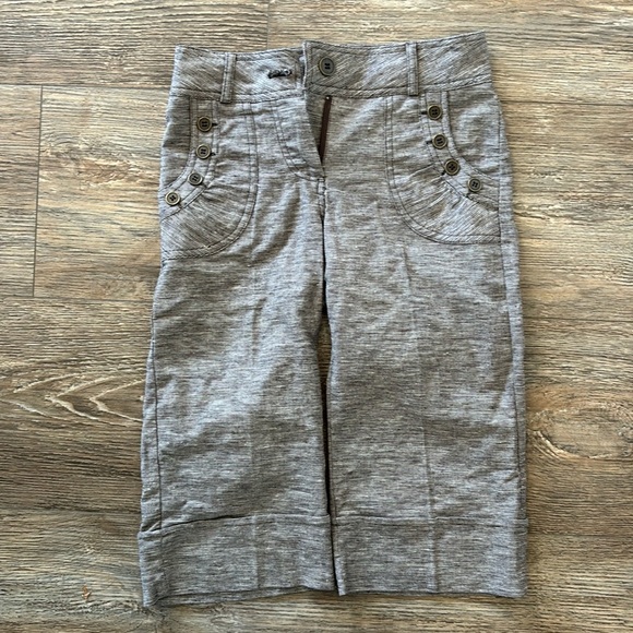 My Michelle Brown Tweed Wide Leg Cropped Pants Kids Girls Size 10 Academia - Picture 1 of 4